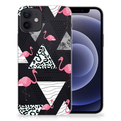 iPhone 12 | 12 Pro (6.1") | TPU Hoesje | Flamingo Triangle