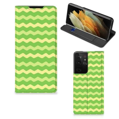 Samsung Galaxy S21 Ultra | Hoesje met Magneet | Waves Green