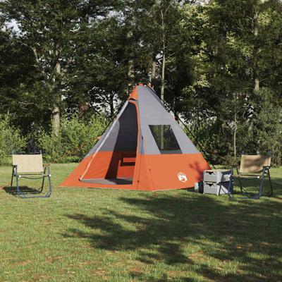 Tent Grijs en Oranje en Zwart 383 x 338 x 217 cm Polyester