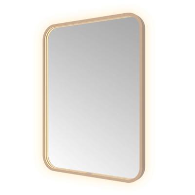 Spiegel Hotbath &MORE 80x60 cm LED-Verlichting Spiegelverwarming Rechthoek Afgerond Geborsteld Koper PVD