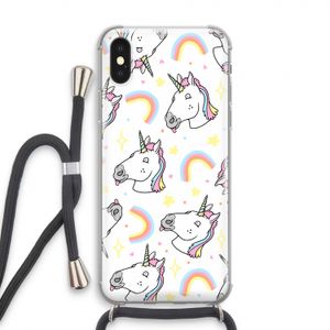 Rainbow Unicorn: iPhone XS Transparant Hoesje met koord