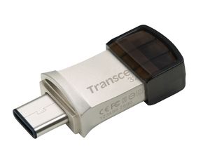 Transcend JetFlash 890 32GB USB flash drive USB Type-A / USB Type-C 3.2 Gen 1 (3.1 Gen 1) Zwart, Zilver