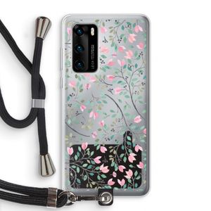 Sierlijke bloemen: Huawei P40 Transparant Hoesje met koord