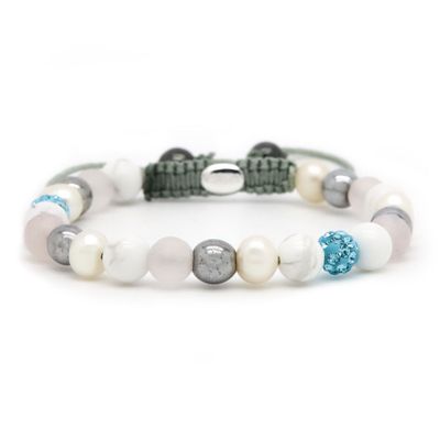 Karma Armband Spiral Candyfloss Blue Crystal