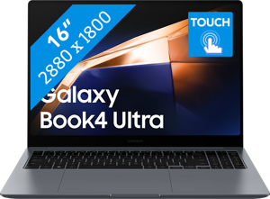 Samsung Galaxy Book4 Ultra Laptop 40,6 cm (16") Touchscreen WQXGA+ Intel Core Ultra 7 155H 16 GB LPDDR5x-SDRAM 1 TB SSD NVIDIA GeForce RTX 4050 Wi-Fi 6E (802.11ax) Windows 11 Home Grijs
