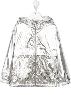 Moncler Enfant veste à logo imprimé - Argent