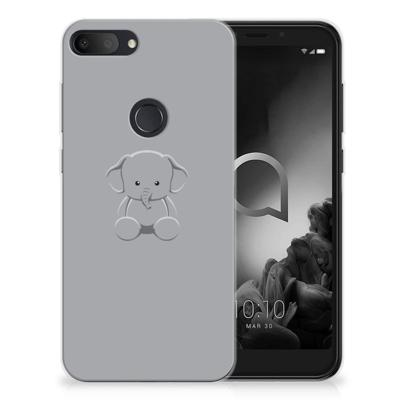 Alcatel 1S (2019) Telefoonhoesje met Naam Grijs Baby Olifant Alcatel 1S (2019) Telefoonhoesje met Naam Grijs Baby Olifant