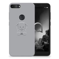 Alcatel 1S (2019) Telefoonhoesje met Naam Grijs Baby Olifant