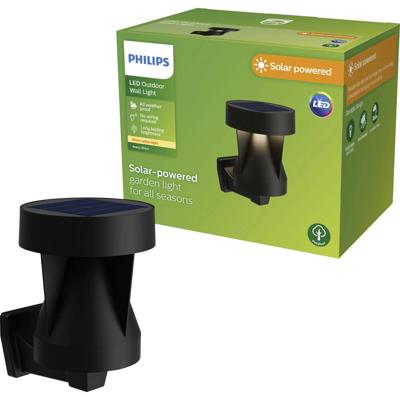 Philips LED Avery 929004658901 Wandlamp op zonne-energie met bewegingsmelder LED 1.8 W Zwart