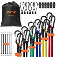 VEVOR spanrubber spantouw bagage rubber expander touw rubber lijn 30 stuks J-haken