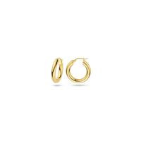 14k Geelgouden Oorringen met Ronde Buis - 4 mm, 21 mm