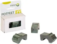 Mega Collections Geglazuurde Potvoeten - Set van 3 stuks - Mosgroen