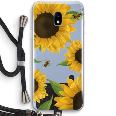 Sunflower and bees: Samsung Galaxy J3 (2017) Transparant Hoesje met koord