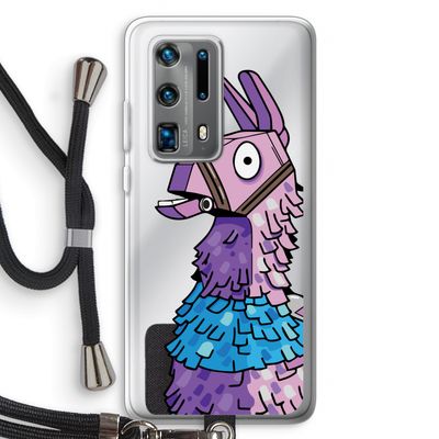 Lama: Huawei P40 Pro Plus Transparant Hoesje met koord