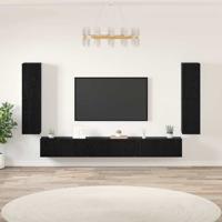 Tv-meubelset 5 pcs Zwart eiken Bewerkt hout