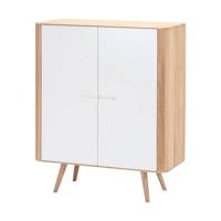 Gazzda Ena cabinet houten opbergkast whitewash - 90 x 110 cm - thumbnail