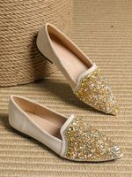 Gorgeous Rhinestone Sequined Pointed Toe Flat Shoes