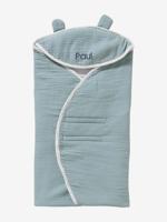 Plaid met capuchon voor maxi-cosi zeegroen