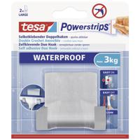 tesa POWERSTRIPS® Waterproof dubbele haak Metaal Inhoud: 1 stuk(s) - thumbnail