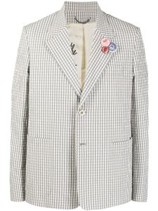 Golden Goose blazer boutonné à carreaux vichy - Gris