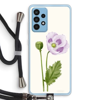 Purple poppy: Samsung Galaxy A52 Transparant Hoesje met koord