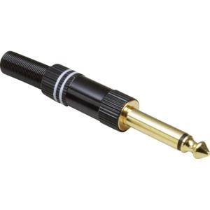 TRU COMPONENTS 1582652 Jackplug 6.35 mm Stekker, recht Aantal polen: 2 Mono Zwart, Wit 1 stuk(s)