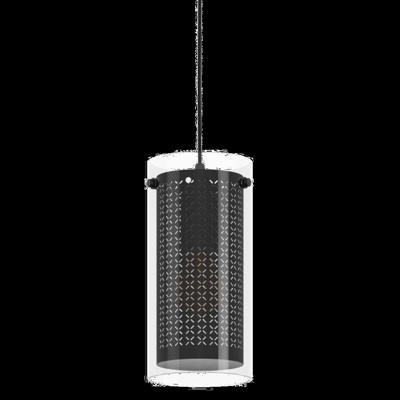 Eglo HanglampPinto Textil 1 zwart met glas - 900341