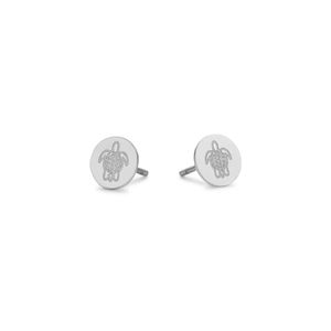 CO88 Collection Sense 8CE 70093 Stalen Oorknoppen - Schildpad 7 mm - Zilverkleurig