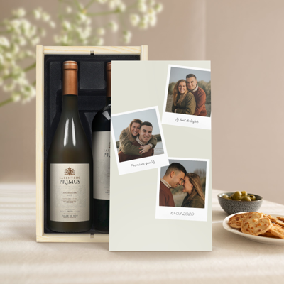 Wijnpakket in bedrukte kist - Salentein Primus Malbec en Chardonnay