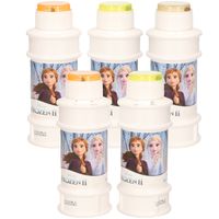 6x Disney Frozen 2 bellenblaas flesjes met bal spelletje in dop 175 ml voor kinderen