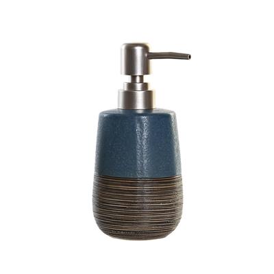 Items Zeeppompje/dispenser - polystone - marine blauw - 16 cm - toilet/badkamer