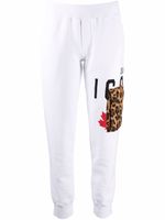 DSQUARED2 pantalon de jogging à imprimé léopard - Blanc