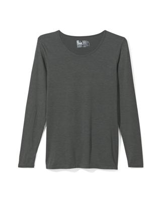 HEMA Dames temptech T-shirt lange mouw grijsmelange (grijsmelange)