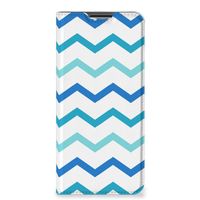 OPPO A54s | A16 | A16s Hoesje met Magneet Zigzag Blauw - thumbnail