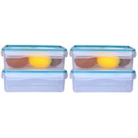 5Five Vershoudbakje met deksel - 4x - kunststof - luchtdicht - 20 x 13 x 7 cm - 1200 ml