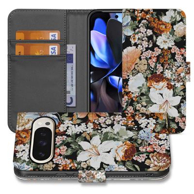 Dark Flowers Google Pixel 10 Pro | Book Case | Portemonnee hoesje