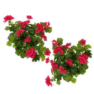 Kunstbloemen boeketje Oostenrijkse geranium - 2x - fuchsia roze - 40 cm