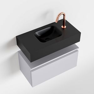 Toiletmeubel Mondiaz Andor | 60 cm | Meubelkleur Cale | Lex vrijhangend wastafel Urban Midden | 1 kraangat