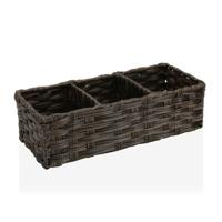 Veelzijdige mand Versa 15,2 x 10,2 x 35,6 cm 3 Compartimenten Bruin