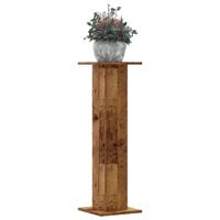 VidaXL Plantenstandaards 2 st 30x30x95 cm bewerkt hout oud houtkleurig