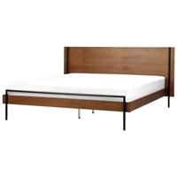 Beliani-LIBERMONT-Tweepersoonsbed-Donkerbruin-180 x 200 cm-MDF