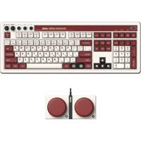 8BitDo retro mechanical keyboard fami edition, gaming toetsenbord (beige/rood, us lay-out, kailh box white, bluetooth low energy, wireless 2.4g, usb)