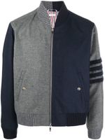 Thom Browne veste zippée à empiècements contrastants - Gris