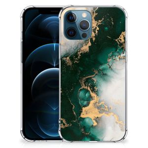 Anti-Shock Hoesje voor iPhone 12 | 12 Pro Marmer Groen