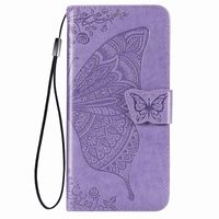 OnePlus 11 hoesje - Bookcase - Pasjeshouder - Portemonnee - Vlinderpatroon - Kunstleer - Paars