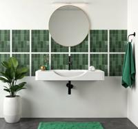 Tegelstickers badkamer groen rechthoekmotief