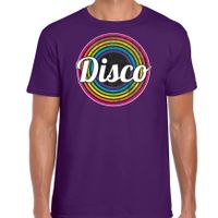 Bellatio Decorations Disco t-shirt heren - disco - paars - jaren 80/80's - carnaval/foute party 2XL  -
