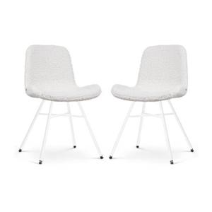 Nolon Noa-Fé Eetkamerstoelen Set van 2 - Teddy - Witte Poten