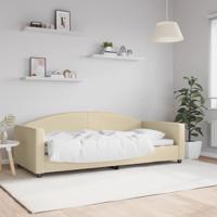 Slaapbank 90x200 cm stof crmekleurig