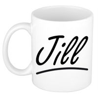 Jill voornaam kado beker / mok sierlijke letters - gepersonaliseerde mok met naam   -